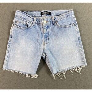London Jean Cut Off Shorts Womens 26x5 Blue Frayed Stretch Light Fade Tag 6